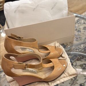 Jimmy Choo Tan Wedges Sophisticated Style